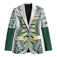 Cook Islands 1965 National Pride Blazer White Tribal Pattern LT9 Unisex White - Polynesian Pride