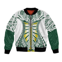 Cook Islands 1965 National Pride Bomber Jacket White Tribal Pattern LT9 Unisex White - Polynesian Pride