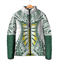 Cook Islands 1965 National Pride Padded Jacket White Tribal Pattern LT9 - Polynesian Pride