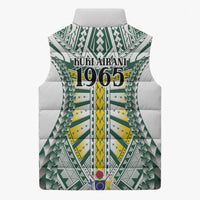 Cook Islands 1965 National Pride Sleeveless Puffer Jacket White Tribal Pattern LT9 - Polynesian Pride