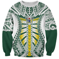 Cook Islands 1965 National Pride Sweatshirt White Tribal Pattern LT9 Unisex White - Polynesian Pride
