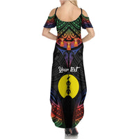 Personalised New Caledonia All Saints Day Family Matching Summer Maxi Dress and Hawaiian Shirt Candle Light with Polynesian Style LT9 - Polynesian Pride