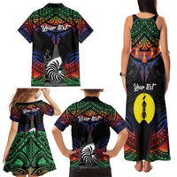Personalised New Caledonia All Saints Day Family Matching Tank Maxi Dress and Hawaiian Shirt Candle Light with Polynesian Style LT9 - Polynesian Pride