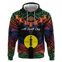 Personalised New Caledonia All Saints Day Hoodie Candle Light with Polynesian Style