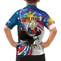 Personalized Filipino-American Family Matching Puletasi and Hawaiian Shirt The Eight-Rayed Sun with Bald Eagle LT9 - Polynesian Pride