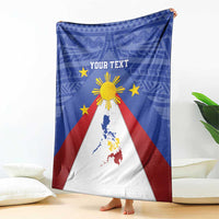 Personalized Pilipinas Eight-Rayed Sun Blanket Philippines Map With Polynesian Style