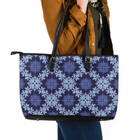 Palaka Hawaiian Quilt Seamless Pattern Leather Tote Bag - Polynesian Pride