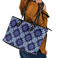 Palaka Hawaiian Quilt Seamless Pattern Leather Tote Bag - Polynesian Pride