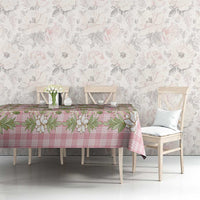 Squares Maile Leaf Tablecloth Pink Palaka Hawaiian Quilt Pattern - Polynesian Pride