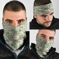Squares Maile Leaf Neck Gaiter Turquoise Palaka Hawaiian Quilt Pattern - Polynesian Pride