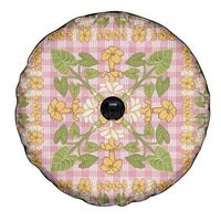 Squares Puakenikeni and Kalo Spare Tire Cover Pink Palaka Hawaiian Quilt Pattern LT9 - Polynesian Pride
