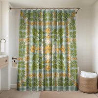 Squares Puakenikeni and Kalo Bathroom Set Turquoise Palaka Hawaiian Quilt Pattern - Polynesian Pride