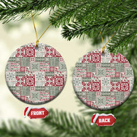 Mele Kalikimaka Hawaii Christmas Ceramic Ornament Aloha Spirit with Hawaiian Quilt Pattern - Polynesian Pride