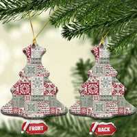Mele Kalikimaka Hawaii Christmas Ceramic Ornament Aloha Spirit with Hawaiian Quilt Pattern - Polynesian Pride