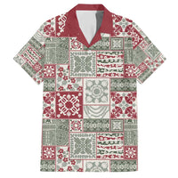 Mele Kalikimaka Hawaii Christmas Family Matching Summer Maxi Dress and Hawaiian Shirt Aloha Spirit with Hawaiian Quilt Pattern LT9 Dad's Shirt - Short Sleeve Beige - Polynesian Pride
