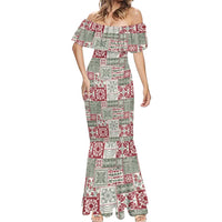 Mele Kalikimaka Hawaii Christmas Mermaid Dress Aloha Spirit with Hawaiian Quilt Pattern LT9 - Polynesian Pride