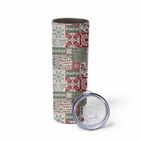 Mele Kalikimaka Hawaii Christmas Skinny Tumbler Aloha Spirit with Hawaiian Quilt Pattern LT9 - Polynesian Pride