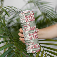 Mele Kalikimaka Hawaii Christmas Skinny Tumbler Aloha Spirit with Hawaiian Quilt Pattern LT9 - Polynesian Pride