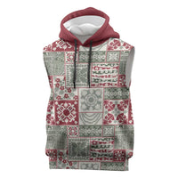 Mele Kalikimaka Hawaii Christmas Sleeveless Hoodie Aloha Spirit with Hawaiian Quilt Pattern LT9 Beige - Polynesian Pride