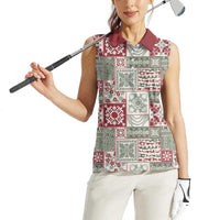 Mele Kalikimaka Hawaii Christmas Women Sleeveless Polo Shirt Aloha Spirit with Hawaiian Quilt Pattern LT9 - Polynesian Pride