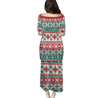 Mele Kalikimaka Hawaii Christmas Family Matching Puletasi and Hawaiian Shirt Hawaiian Quilt Pattern Style LT9 - Polynesian Pride