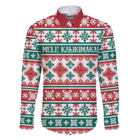 Mele Kalikimaka Hawaii Christmas Family Matching Short Sleeve Bodycon Dress and Hawaiian Shirt Hawaiian Quilt Pattern Style LT9 Dad's Shirt - Long Sleeve Beige - Polynesian Pride
