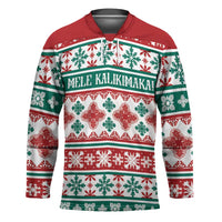 Mele Kalikimaka Hawaii Christmas Hockey Jersey Hawaiian Quilt Pattern Style - Polynesian Pride