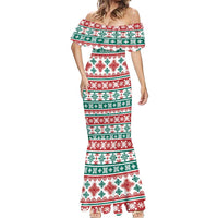 Mele Kalikimaka Hawaii Christmas Mermaid Dress Hawaiian Quilt Pattern Style - Polynesian Pride