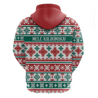 Mele Kalikimaka Hawaii Christmas Zip Hoodie Hawaiian Quilt Pattern Style - Polynesian Pride