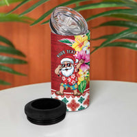 Santa Surf Mele Kalikimaka Personalized 4 in 1 Can Cooler Tumbler Aloha Tropical Christmas Vibes LT9 - Polynesian Pride