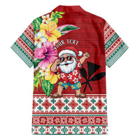 Santa Surf Mele Kalikimaka Personalized Family Matching Off Shoulder Maxi Dress and Hawaiian Shirt Aloha Tropical Christmas Vibes LT9 - Polynesian Pride