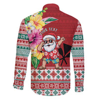Santa Surf Mele Kalikimaka Personalized Family Matching Off Shoulder Maxi Dress and Hawaiian Shirt Aloha Tropical Christmas Vibes LT9 - Polynesian Pride