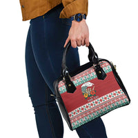 Shaka Sign Skull Mele Kalikimaka Personalized Shoulder Handbag Hawaiian Quilt Pattern - Polynesian Pride