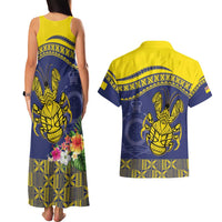 Niue Coconut Crab Couples Matching Tank Maxi Dress and Hawaiian Shirt Rock of Polynesia LT9 - Polynesian Pride