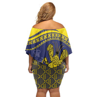 Niue Coconut Crab Family Matching Off Shoulder Short Dress and Hawaiian Shirt Rock of Polynesia LT9 - Polynesian Pride