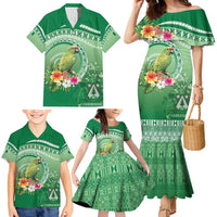 Norfolk Parakeet Tropical Family Matching Mermaid Dress and Hawaiian Shirt Norfolk Island Tribal Pattern LT9 - Polynesian Pride