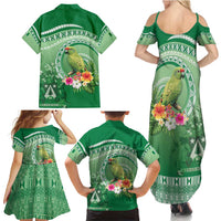 Norfolk Parakeet Tropical Family Matching Summer Maxi Dress and Hawaiian Shirt Norfolk Island Tribal Pattern LT9 - Polynesian Pride