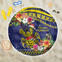 Monuina e Kilisimasi Niue Christmas Beach Blanket Niuean Tribal Pattern LT9 One Size 150cm Gold - Polynesian Pride