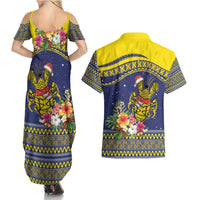 Monuina e Kilisimasi Niue Christmas Couples Matching Summer Maxi Dress and Hawaiian Shirt Niuean Tribal Pattern LT9 - Polynesian Pride