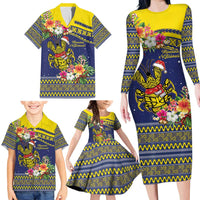 Monuina e Kilisimasi Niue Christmas Family Matching Long Sleeve Bodycon Dress and Hawaiian Shirt Niuean Tribal Pattern LT9 - Polynesian Pride