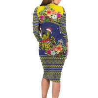 Monuina e Kilisimasi Niue Christmas Family Matching Long Sleeve Bodycon Dress and Hawaiian Shirt Niuean Tribal Pattern LT9 - Polynesian Pride