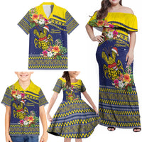 Monuina e Kilisimasi Niue Christmas Family Matching Off Shoulder Maxi Dress and Hawaiian Shirt Niuean Tribal Pattern LT9 - Polynesian Pride