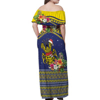 Monuina e Kilisimasi Niue Christmas Family Matching Off Shoulder Maxi Dress and Hawaiian Shirt Niuean Tribal Pattern LT9 - Polynesian Pride
