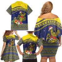 Monuina e Kilisimasi Niue Christmas Family Matching Off Shoulder Short Dress and Hawaiian Shirt Niuean Tribal Pattern LT9 - Polynesian Pride