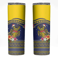 Monuina e Kilisimasi Niue Christmas Skinny Tumbler Niuean Tribal Pattern LT9 Gold - Polynesian Pride