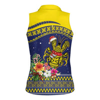 Monuina e Kilisimasi Niue Christmas Women Sleeveless Polo Shirt Niuean Tribal Pattern LT9 - Polynesian Pride