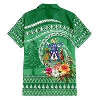 Norfolk Island Pine Tree Christmas Family Matching Summer Maxi Dress and Hawaiian Shirt Coat of Arm and Polynesian Pattern LT9 - Polynesian Pride