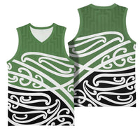 Green Fern New Zealand Kowhai Ngutukak Basketball Jersey LT9 - Polynesian Pride
