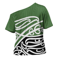 Green Fern New Zealand Kowhai Ngutukak Cross Shoulder Shirt LT9 - Polynesian Pride