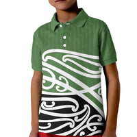 Green Fern New Zealand Kowhai Ngutukak Kid Polo Shirt LT9 Kid Green - Polynesian Pride